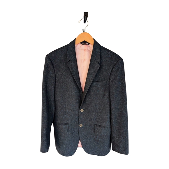 Paul Smith Wool/Cashmere Heathered Navy 2 Button Suit Jacket Size 38R - Picture 1 of 16